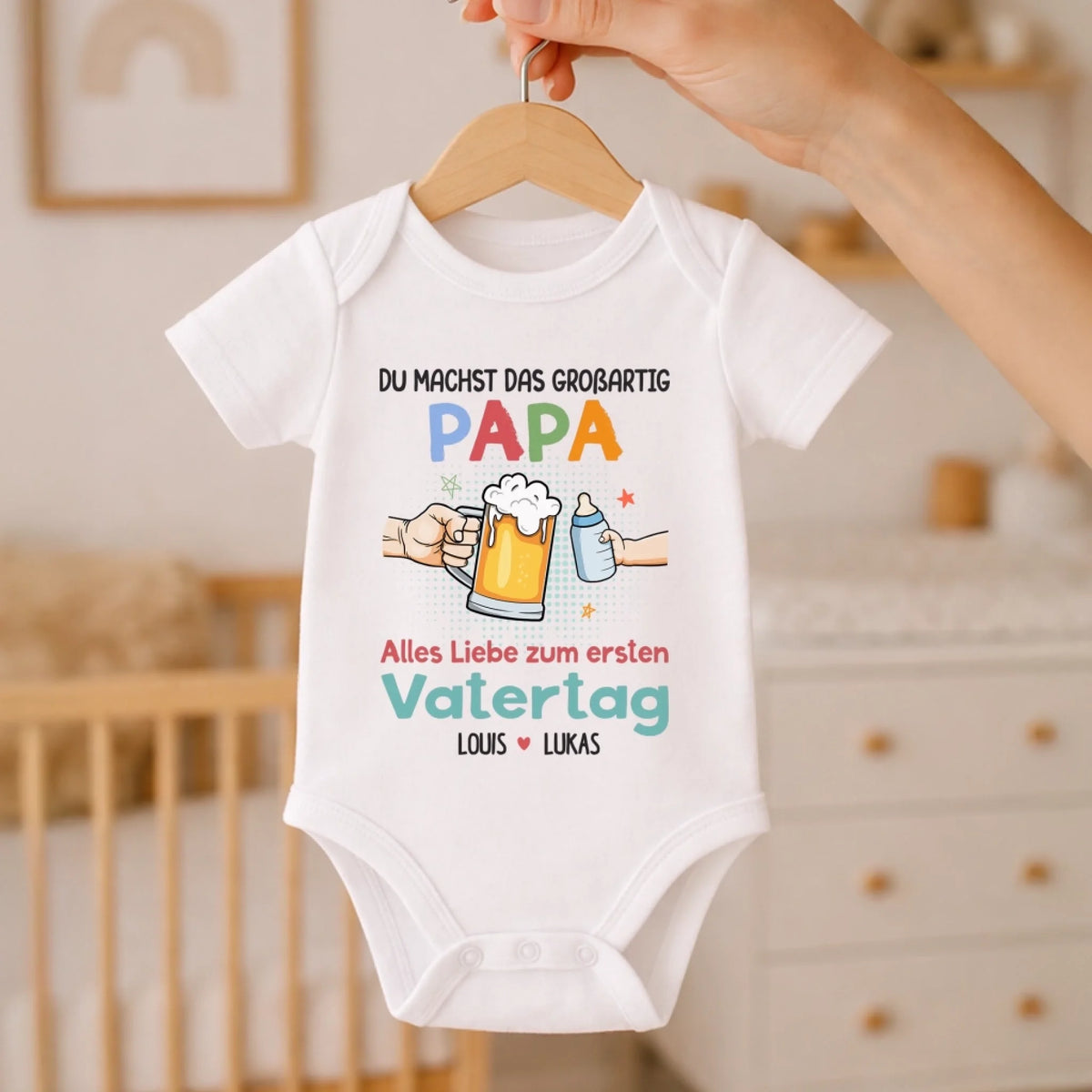 Personalisierte Babybody – Geschenk zum ersten Vatertag – Du bist ein großartiger Papa