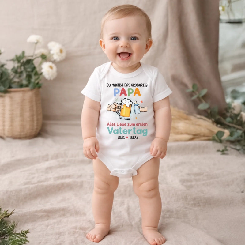 Personalisierte Babybody – Geschenk zum ersten Vatertag – Du bist ein großartiger Papa