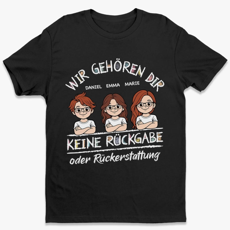 Personalisiertes Unisex-T-Shirt – Geschenk für Papa, Mama – Keine Rückgabe oder Rückerstattung