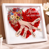 Personalisierter Blumen-Shadowbox - Geschenke Für Mama, Oma - Wir Lieben Dich