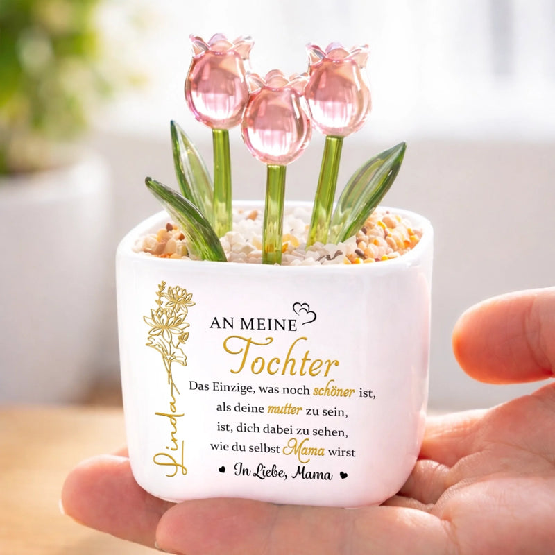 Personalisierte ewige Tulpen im Glas – Geschenk für Tochter – Für immer an deiner Seite
