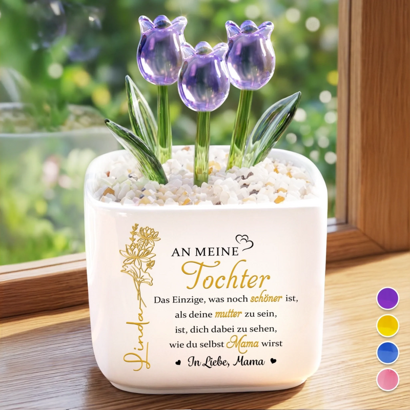 Personalisierte ewige Tulpen im Glas – Geschenk für Tochter – Für immer an deiner Seite