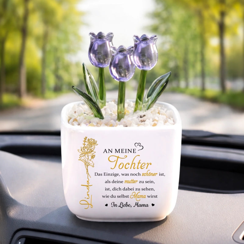 Personalisierte ewige Tulpen im Glas – Geschenk für Tochter – Für immer an deiner Seite