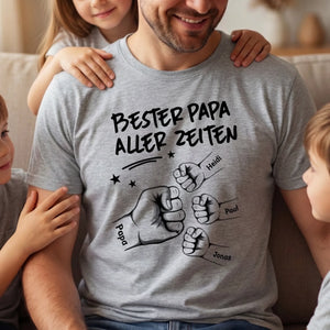 Personalisiertes Unisex-T-Shirt – Geschenke für Papa, Opa – Bester Papa Aller Zeiten
