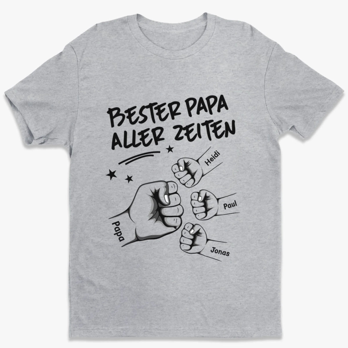 Personalisiertes Unisex-T-Shirt – Geschenke für Papa, Opa – Bester Papa Aller Zeiten