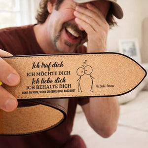 Personalisierter Gravierter Ledergürtel – Geschenke für den Ehemann, Ihn – Ich Traf Dich Ich Mochte Dich