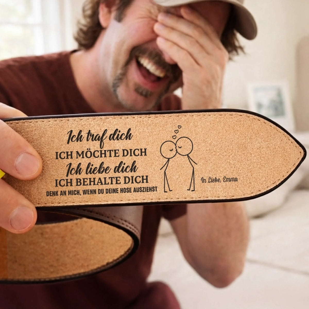 Personalisierter Gravierter Ledergürtel – Geschenke für den Ehemann, Ihn – Ich Traf Dich Ich Mochte Dich