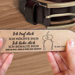 Personalisierter Gravierter Ledergürtel – Geschenke für den Ehemann, Ihn – Ich Traf Dich Ich Mochte Dich