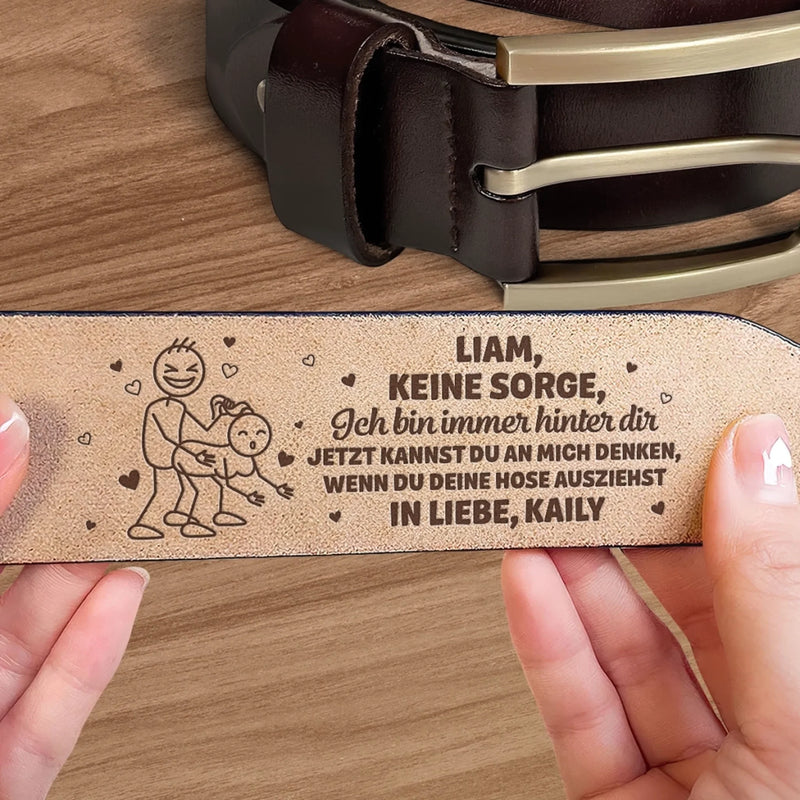 Personalisierter Gravierter Ledergürtel – Geschenke für den Ehemann, Ihn – Jetzt Kannst du An Mich Denken
