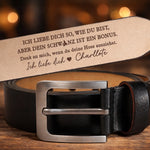 Personalisierter Gravierter Ledergürtel – Geschenke für den Ehemann, Ihn – Ich Liebe Dich So, Wie Du Bist