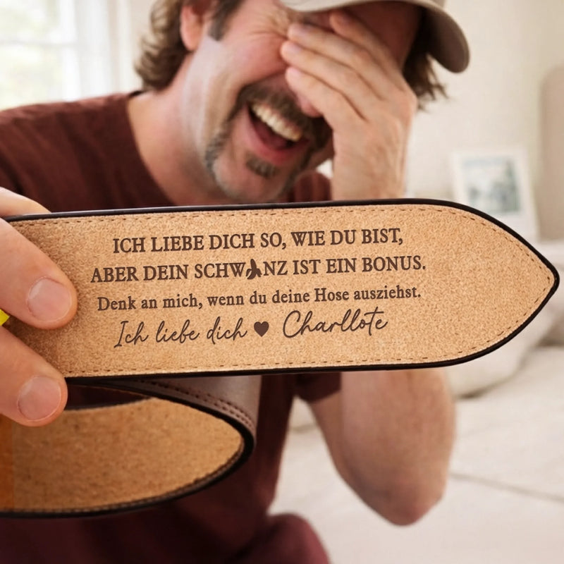 Personalisierter Gravierter Ledergürtel – Geschenke für den Ehemann, Ihn – Ich Liebe Dich So, Wie Du Bist