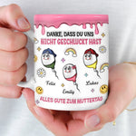 Personalisierte Tasse mit 3D-Effekt – Muttertagsgeschenk, Lustige Geschenke für Mama – Danke, Dass Wir Da Sind