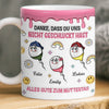 Personalisierte Tasse mit 3D-Effekt – Muttertagsgeschenk, Lustige Geschenke für Mama – Danke, Dass Wir Da Sind