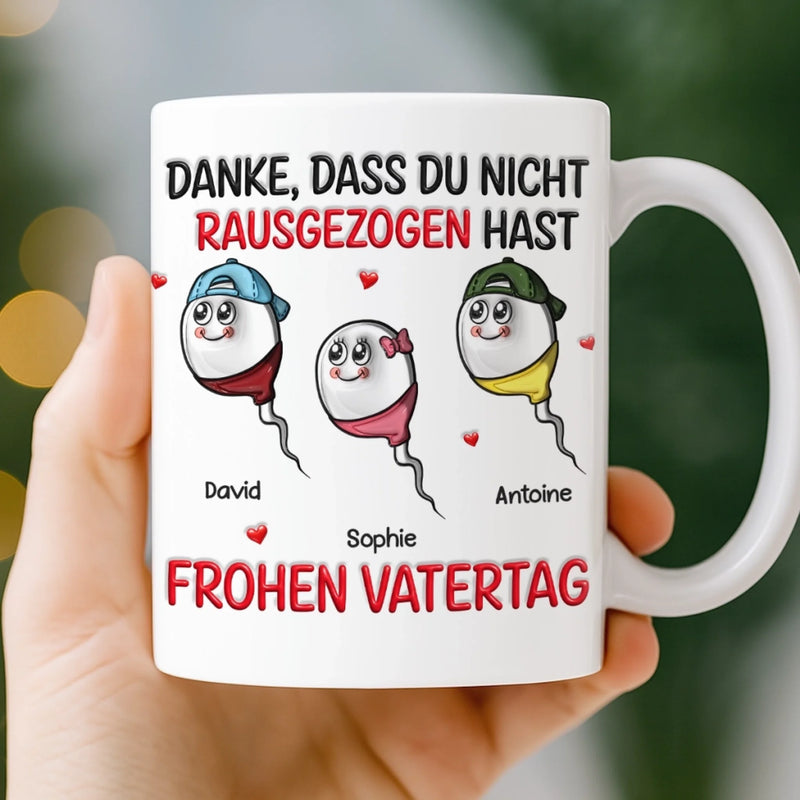 Personalisierte Tasse mit 3D-Effekt – Vatertagsgeschenke, Lustige Geschenke für Papa – Alles Begann Mit Dir