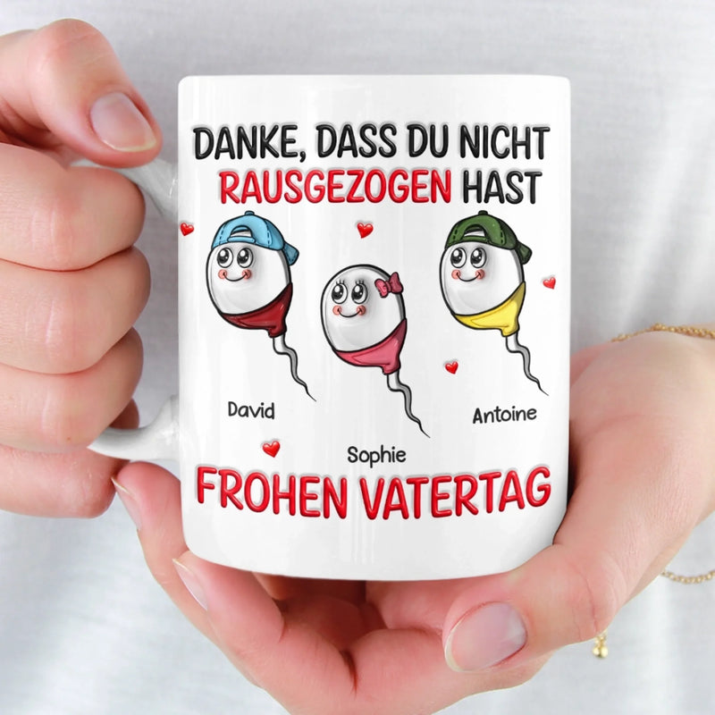 Personalisierte Tasse mit 3D-Effekt – Vatertagsgeschenke, Lustige Geschenke für Papa – Alles Begann Mit Dir