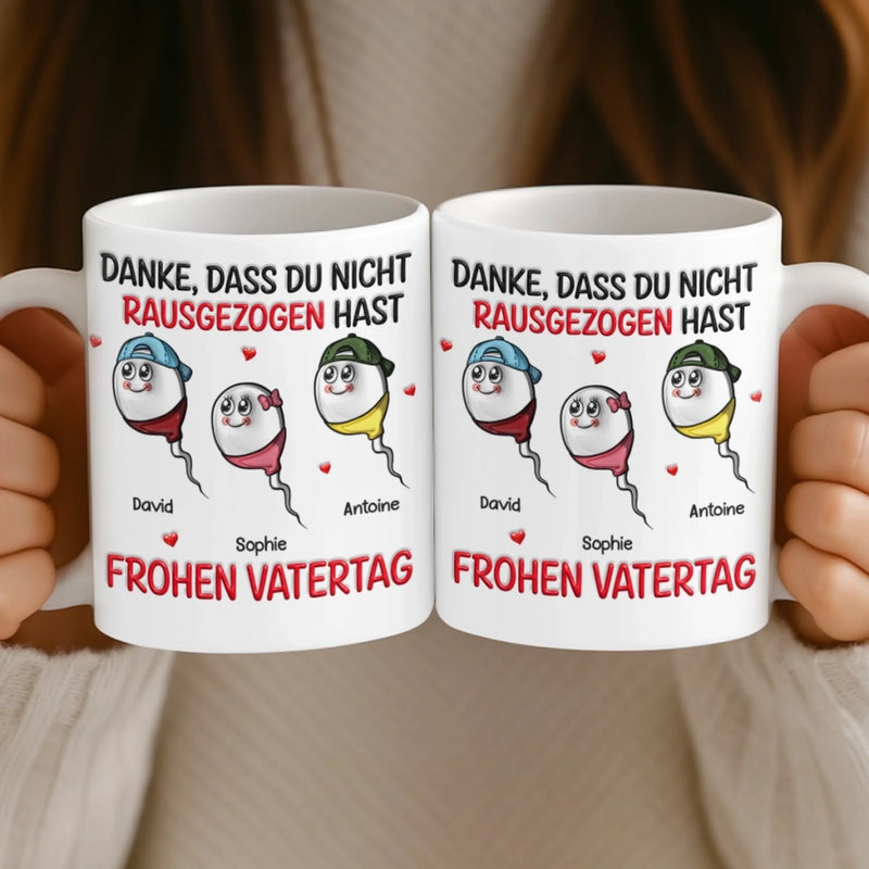 Personalisierte Tasse mit 3D-Effekt – Vatertagsgeschenke, Lustige Geschenke für Papa – Alles Begann Mit Dir