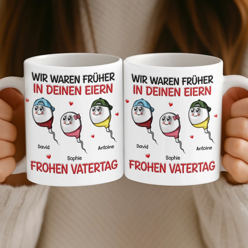 Personalisierte Tasse mit 3D-Effekt – Vatertagsgeschenke, Lustige Geschenke für Papa – Wir Haben Bei Dir Angefangen