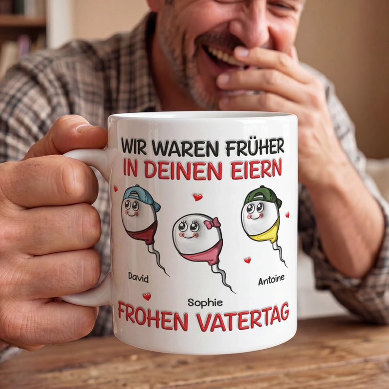 Personalisierte Tasse mit 3D-Effekt – Vatertagsgeschenke, Lustige Geschenke für Papa – Wir Haben Bei Dir Angefangen