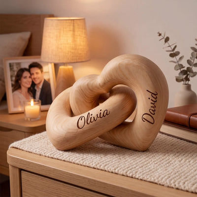Personalisiertes verschlungenes Holzherz – Geschenk Für Paar – Für Immer Zusammen
