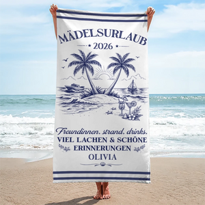 Personalisiertes Strandtuch – Geschenk für Freundinnen & Schwestern – Sommer Vibes den ganzen Tag