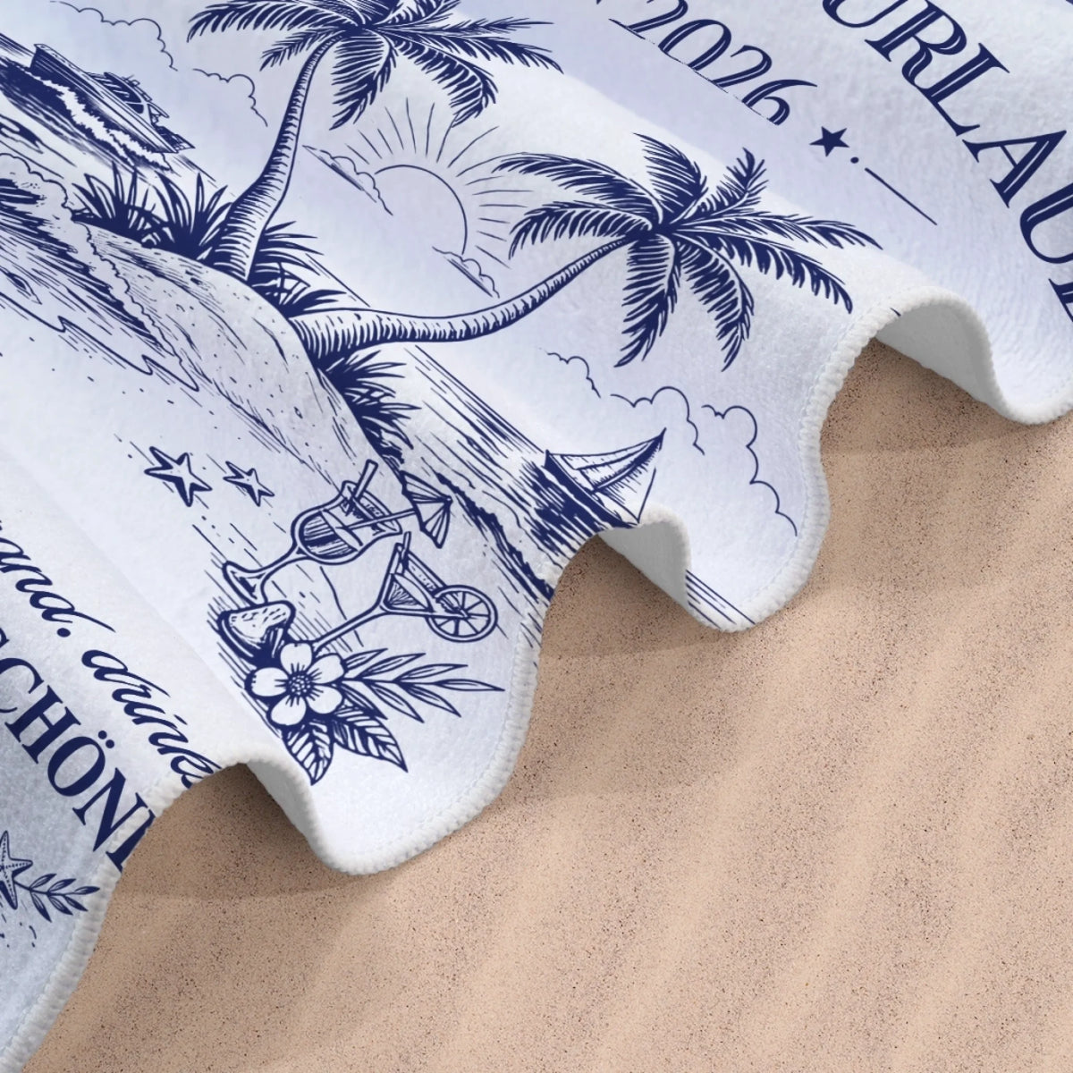 Personalisiertes Strandtuch – Geschenk für Freundinnen & Schwestern – Sommer Vibes den ganzen Tag