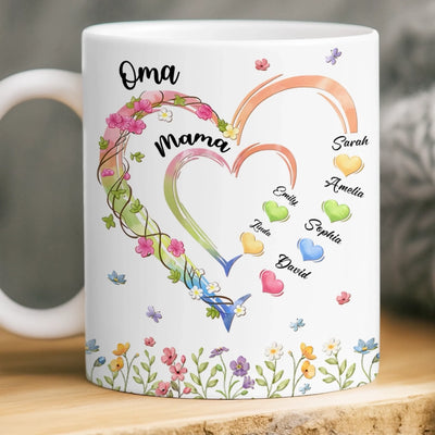 Personalisierte Tasse – Geschenk für Mama, Oma – Omas Garten der Liebe