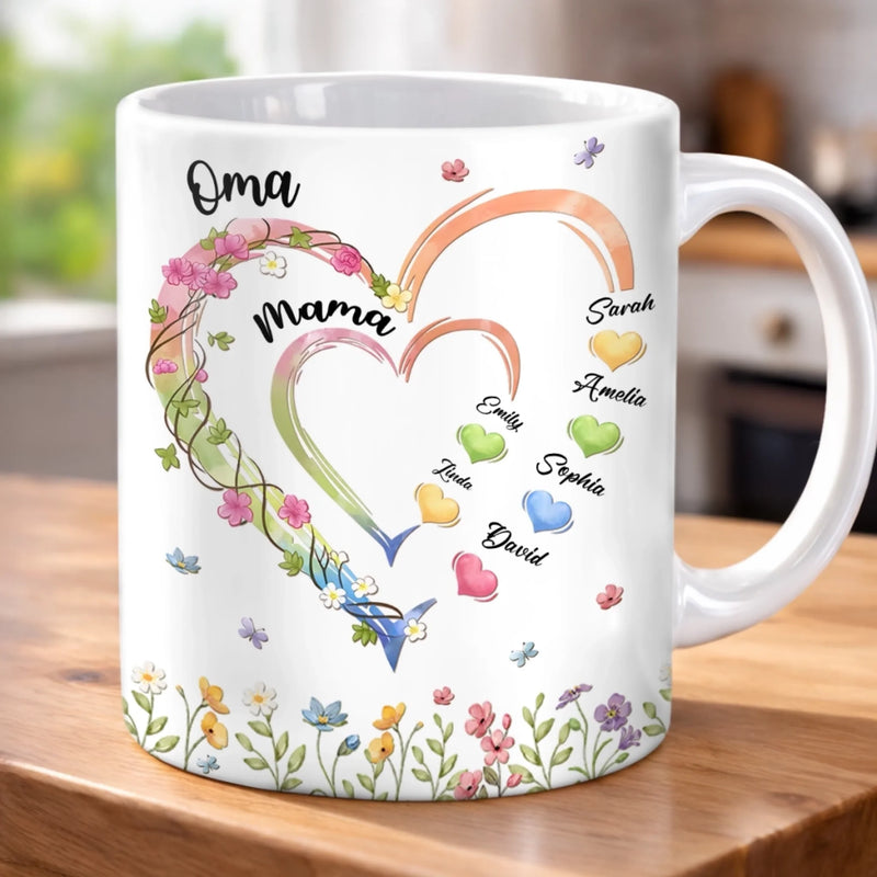 Personalisierte Tasse – Geschenk für Mama, Oma – Omas Garten der Liebe
