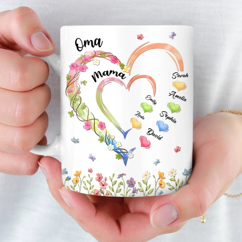 Personalisierte Tasse – Geschenk für Mama, Oma – Omas Garten der Liebe