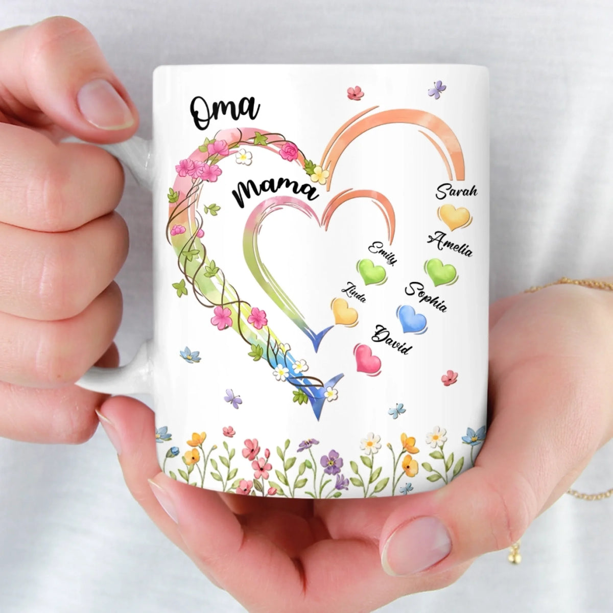 Personalisierte Tasse – Geschenk für Mama, Oma – Omas Garten der Liebe