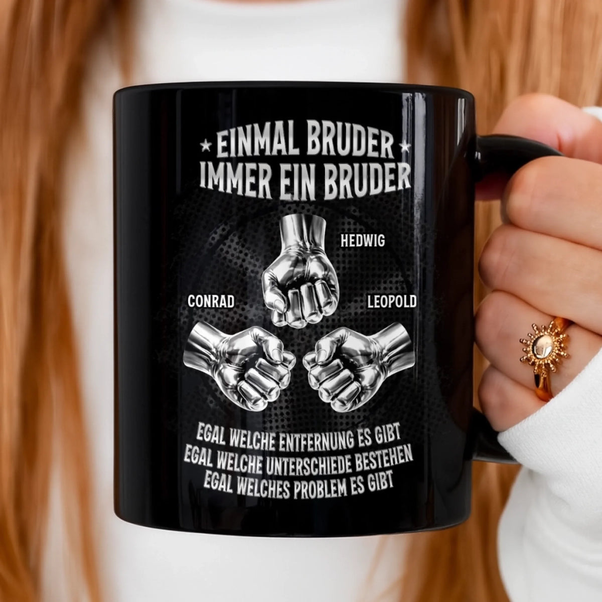 Personalisierte Schwarzer Tasse – Geschenk für Bruder – Du hast den besten Bruder