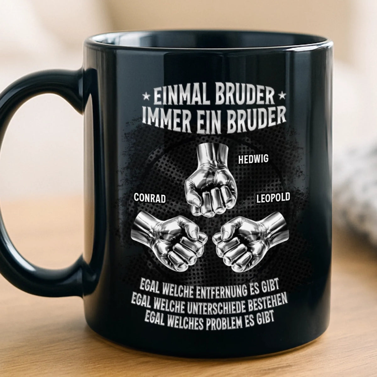 Personalisierte Schwarzer Tasse – Geschenk für Bruder – Du hast den besten Bruder