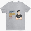 Personalisiertes Unisex-T-Shirt – Geschenke für Papa, Opa – Mein Papa ist eine Legende