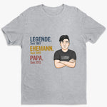Personalisiertes Unisex-T-Shirt – Geschenke für Papa, Opa – Mein Papa ist eine Legende