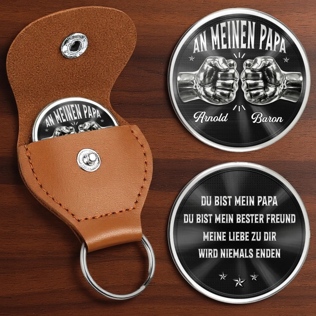 Personalisierter Taschenknuddler – Geschenk Für Papa, Opa – Unsere Liebe endet nie