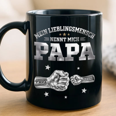 Personalisierte Schwarzer Tasse – Geschenk Für Papa, Opa – Die Besten nennen mich Papa
