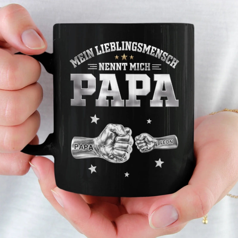 Personalisierte Schwarzer Tasse – Geschenk Für Papa, Opa – Die Besten nennen mich Papa