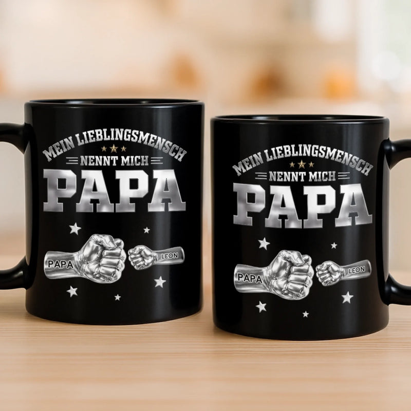 Personalisierte Schwarzer Tasse – Geschenk Für Papa, Opa – Die Besten nennen mich Papa