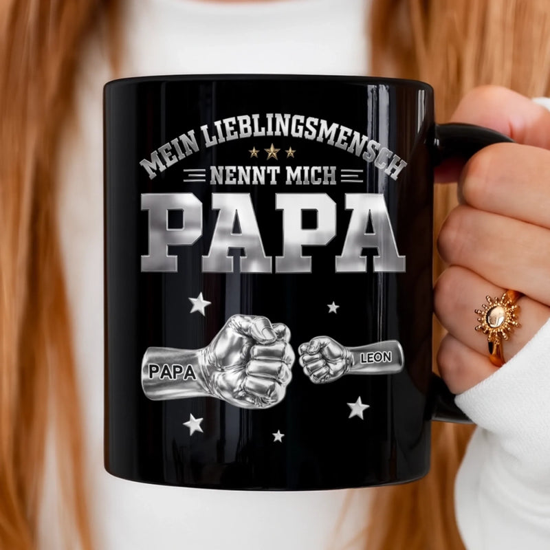 Personalisierte Schwarzer Tasse – Geschenk Für Papa, Opa – Die Besten nennen mich Papa