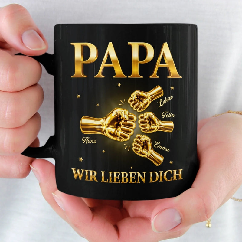 Personalisierte Schwarzer Tasse – Geschenk für Papa, Opa – Papa ist so cool!