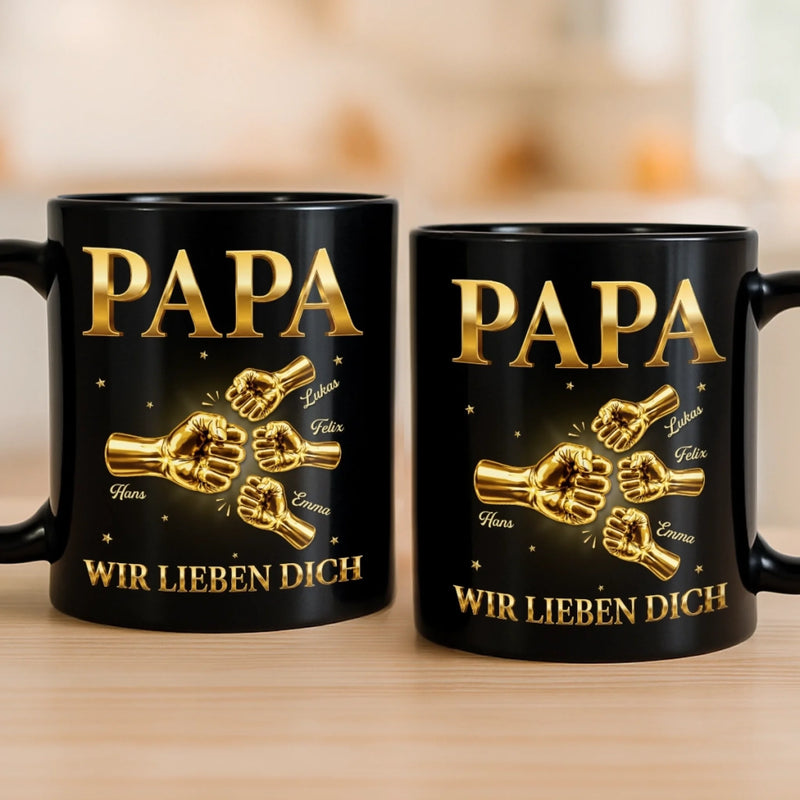 Personalisierte Schwarzer Tasse – Geschenk für Papa, Opa – Papa ist so cool!