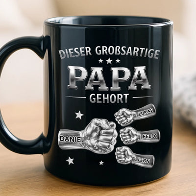 Personalisierte Schwarzer Tasse – Geschenk Für Papa, Opa – Nur die Besten sagen Papa