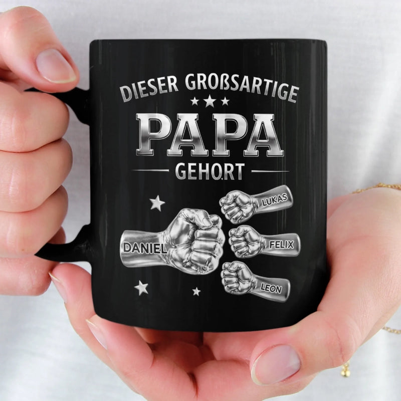 Personalisierte Schwarzer Tasse – Geschenk Für Papa, Opa – Nur die Besten sagen Papa