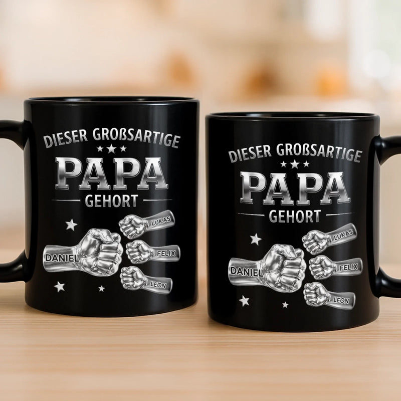 Personalisierte Schwarzer Tasse – Geschenk Für Papa, Opa – Nur die Besten sagen Papa