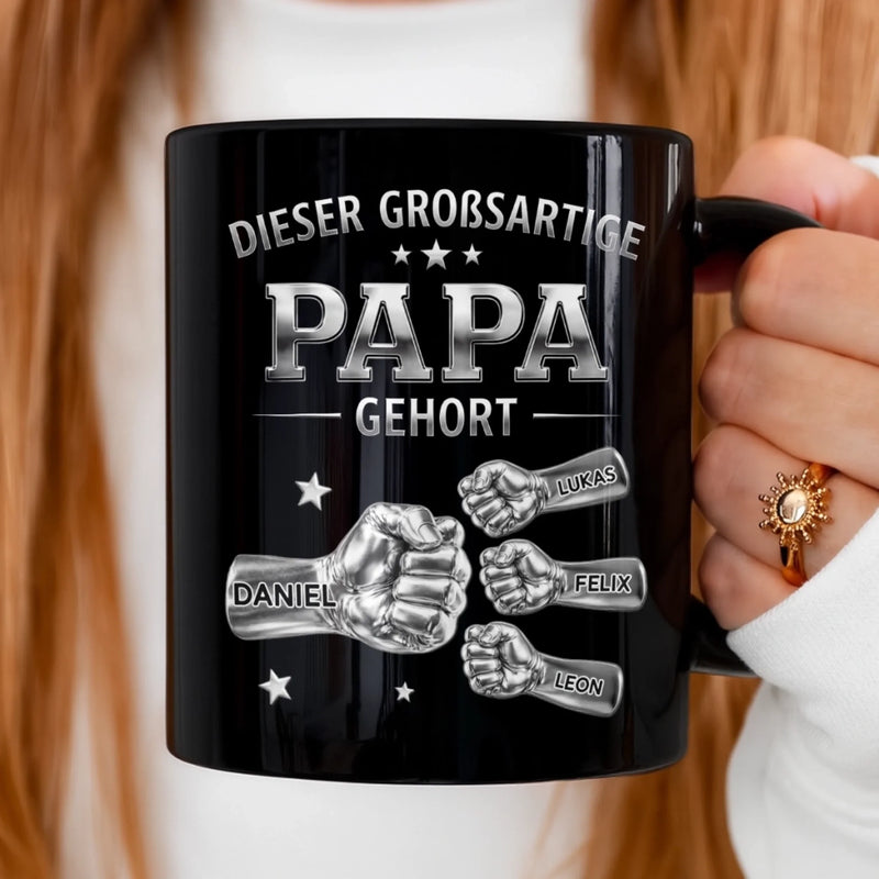 Personalisierte Schwarzer Tasse – Geschenk Für Papa, Opa – Nur die Besten sagen Papa