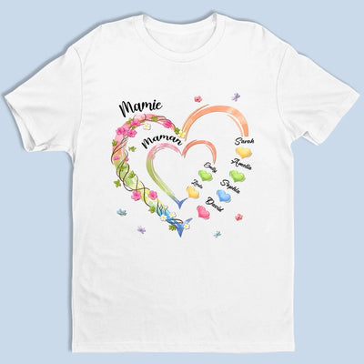 Personalisiertes Unisex-T-Shirt – Geschenk für Mama, Oma – Mamas Garten voller Liebe