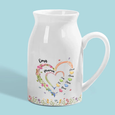 Personalisierte Blumenvase – Geschenk Für Mama, Oma – Unser Garten voller Liebe