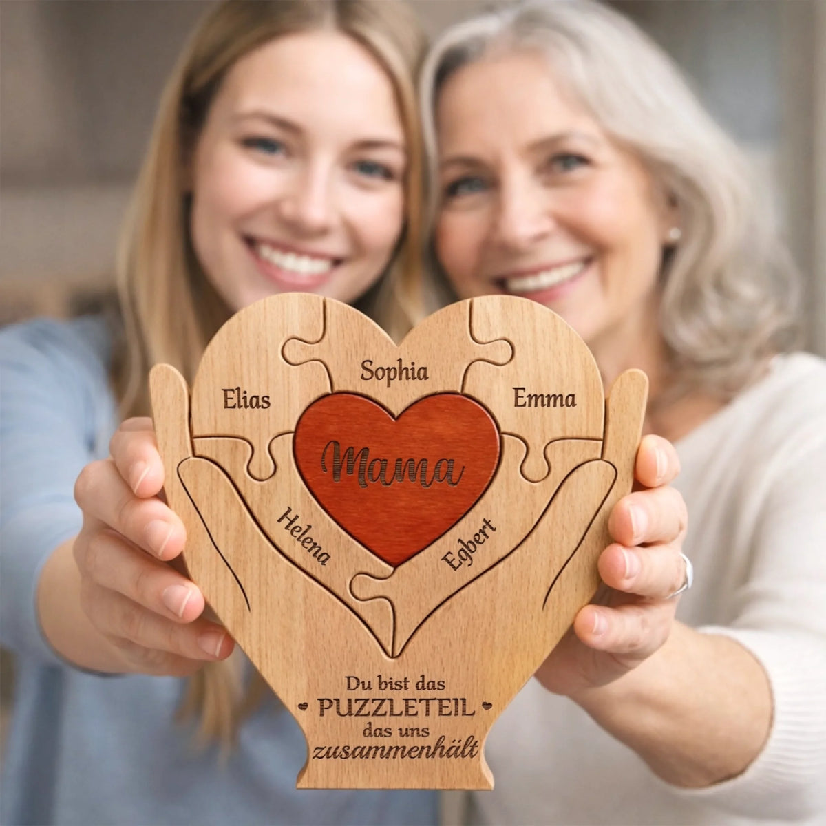 Personalisiertes Holzpuzzle – Geschenk für Mama, Oma – Du bist das fehlende Puzzleteil