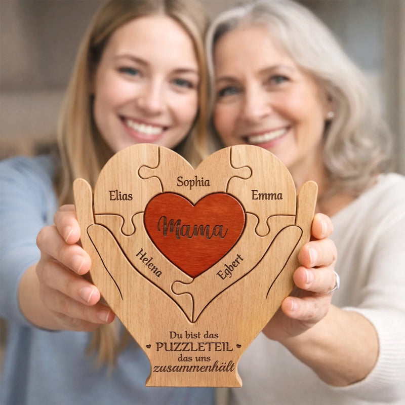Personalisiertes Holzpuzzle – Geschenk für Mama, Oma – Du bist das fehlende Puzzleteil
