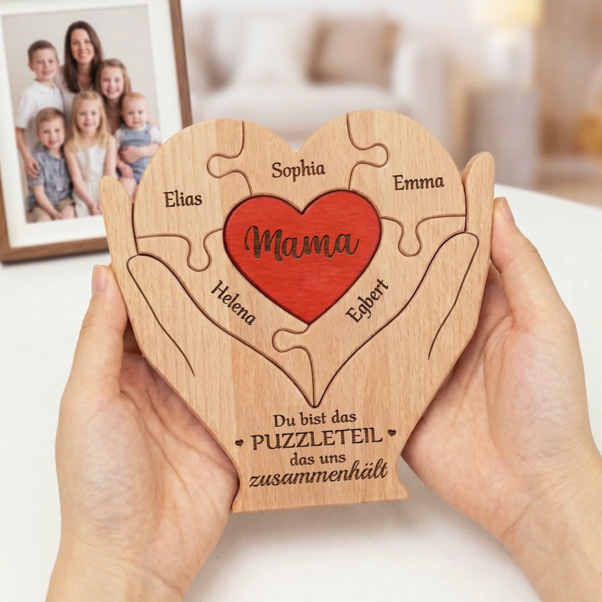 Personalisiertes Holzpuzzle – Geschenk für Mama, Oma – Du bist das fehlende Puzzleteil