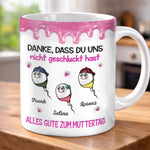 Personalisierte Tasse mit 3D-Effekt – Muttertagsgeschenk, Lustiges Geschenk für Mama – Danke fürs Leben